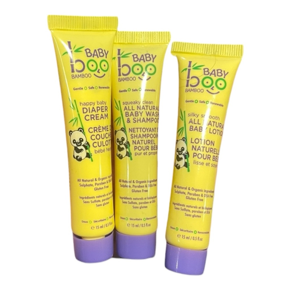 Baby Boo Bamboo 15ml Diaper Cream, 15ml Baby Lotion, 15ml Baby Wash & Shampoo